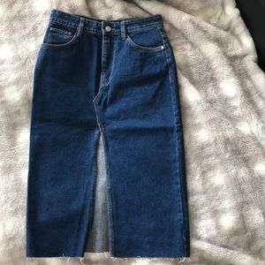 ZARA Denim slit skirt